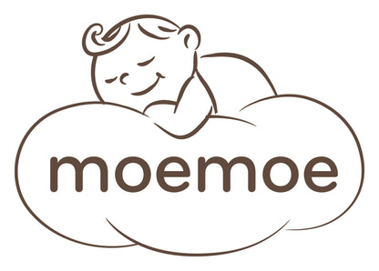 Moemoe logo of baby asleep on pillow